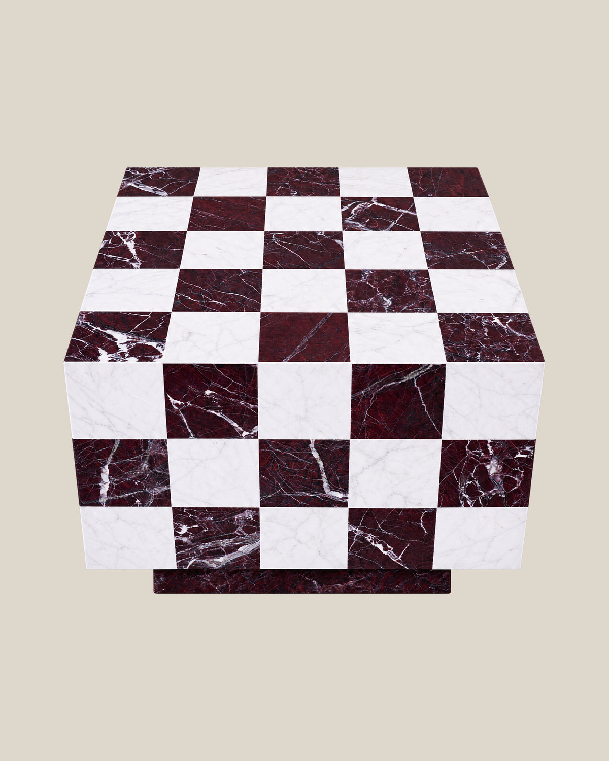 CHECKERED Side Burgundy White
