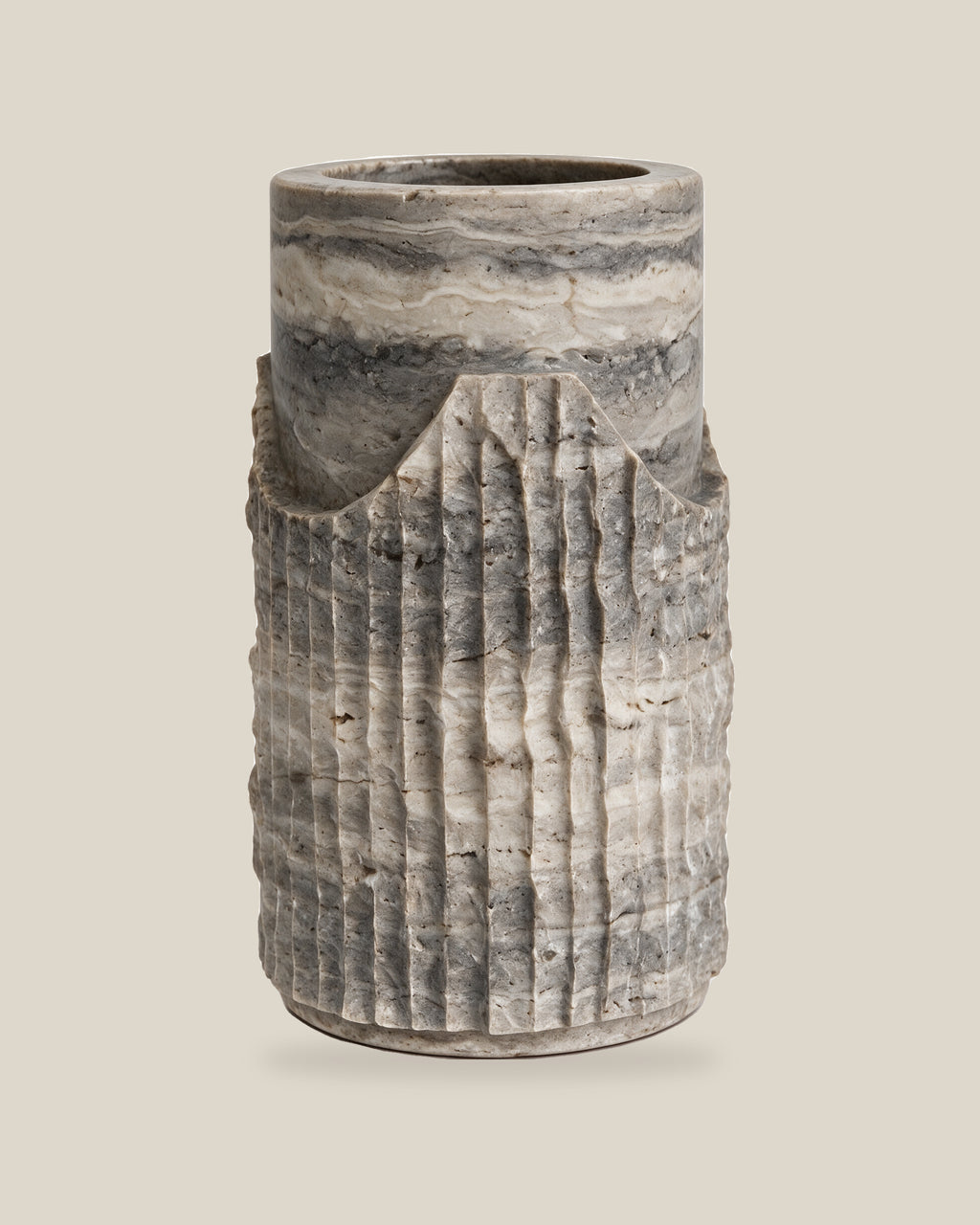 Colesseum Tall Travertine Silver Angle 01