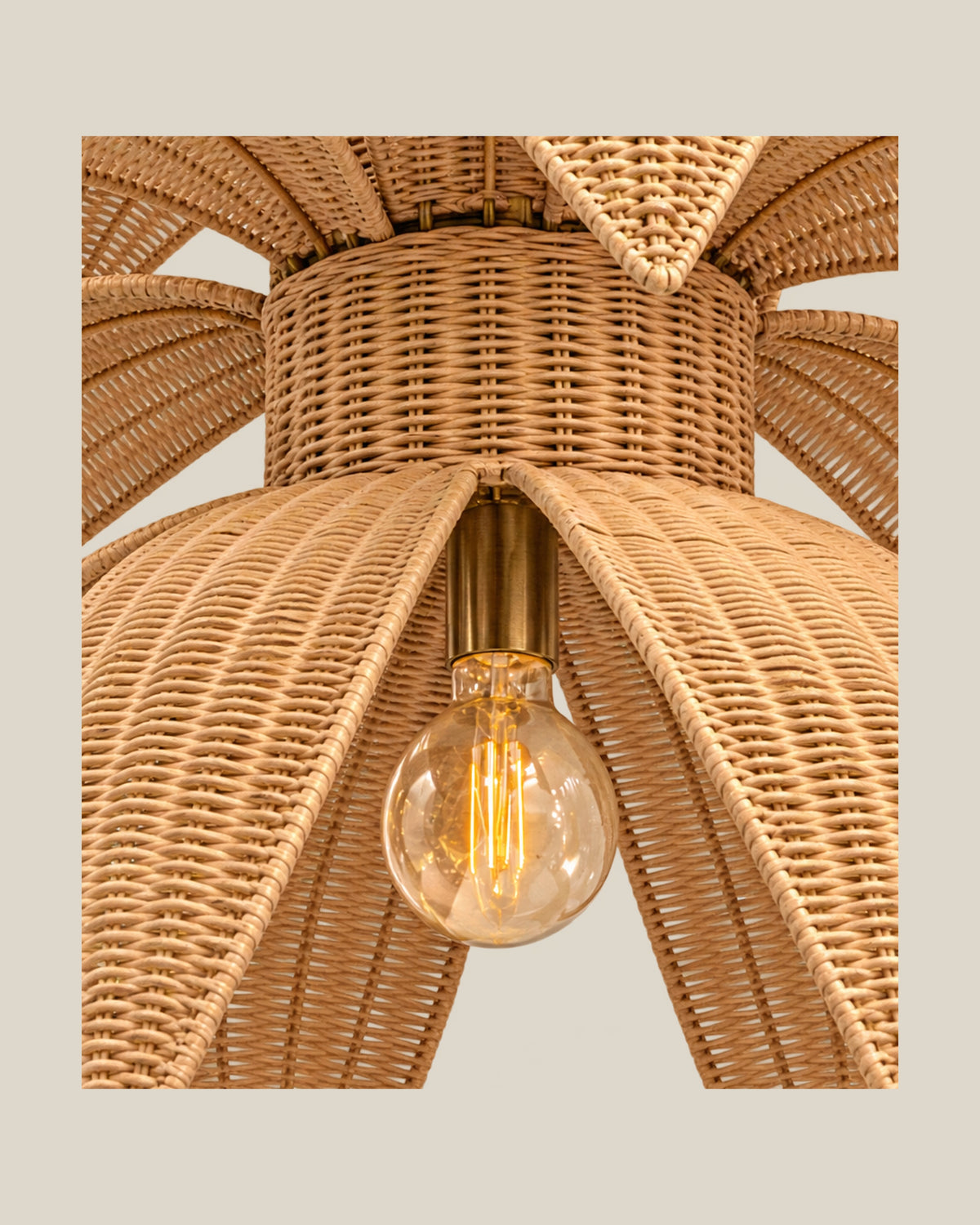 PALM BLOOM Chandelier by LaLuz — Bamboo and Light Detail