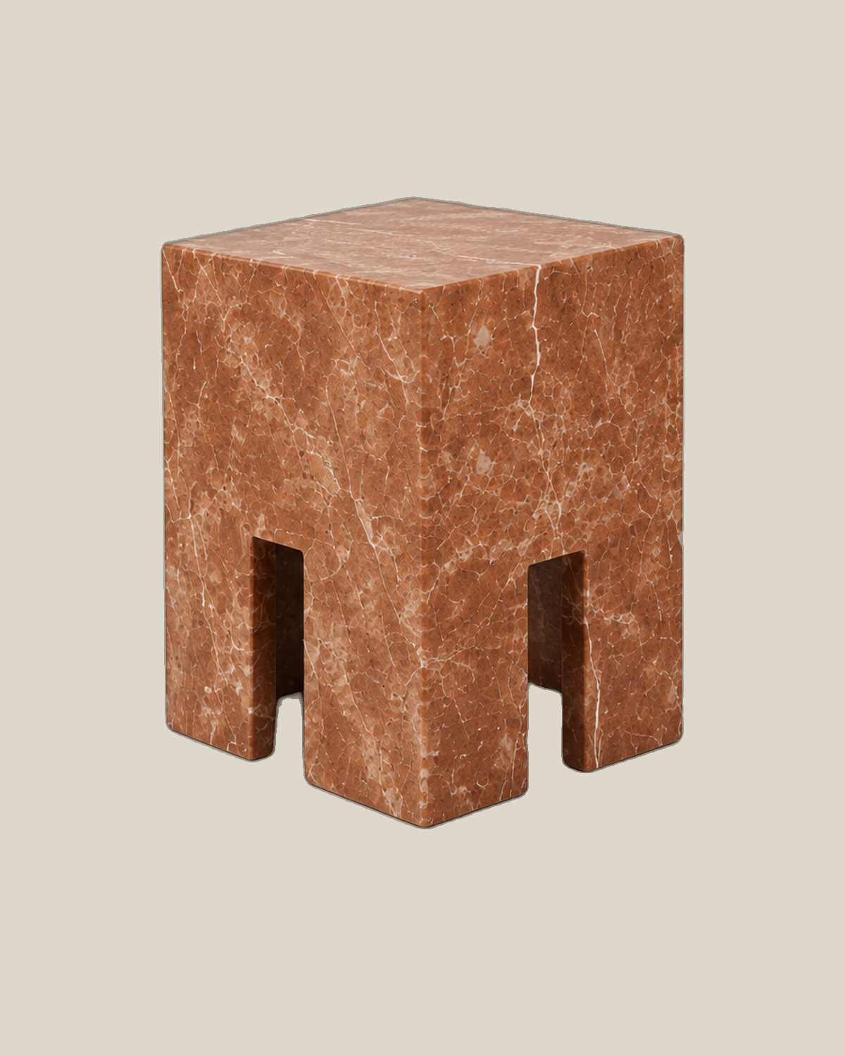 The Line Side Table in Red Alicante marble — supplied view 4 on Bone