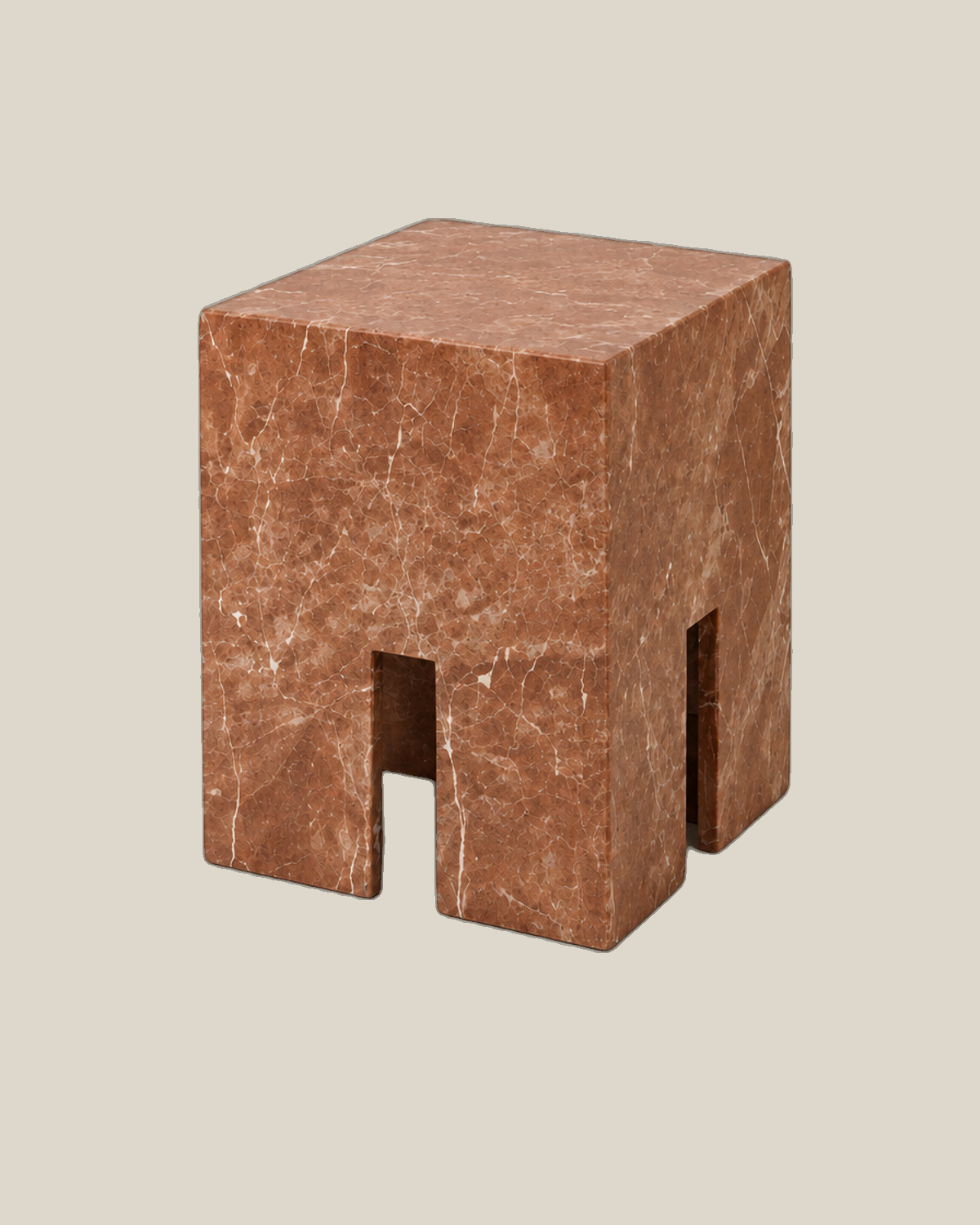 The Line Side Table in Red Alicante marble — supplied view 5 on Bone