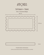 Tiffany+ Tray — Slim Travertine Beige Dimensions