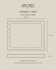 Tiffany+ Tray — Wide Travertine Beige Dimensions