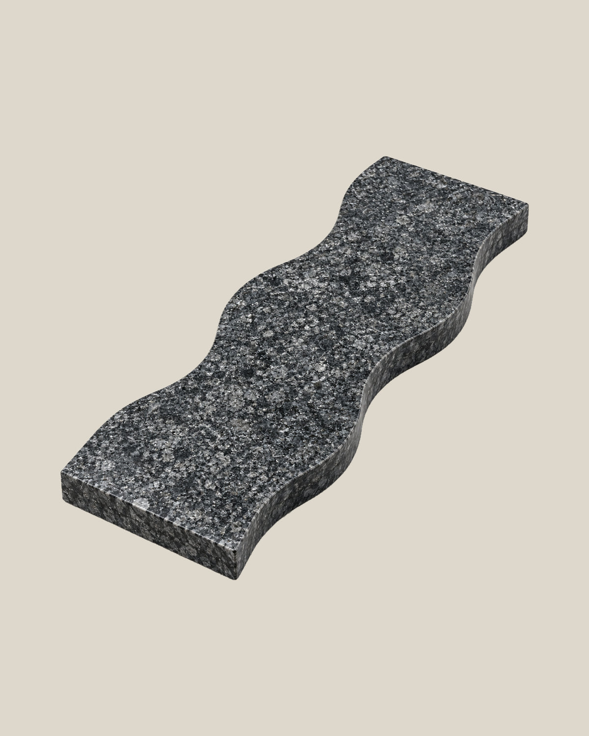 ATOMS Sezy Tray — Charcoal Speckled, angled view on BONE background