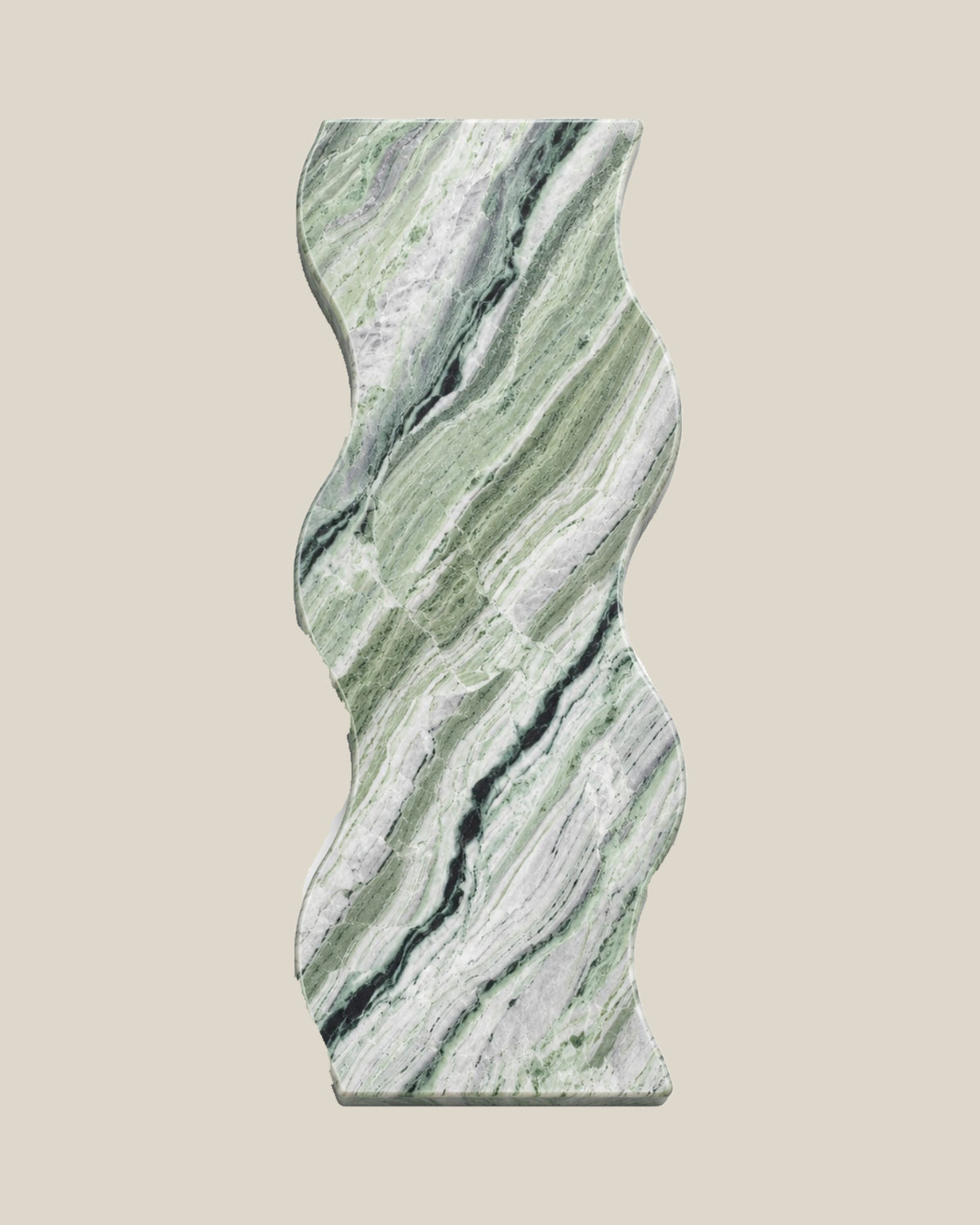 ATOMS Sezy Tray — Mint Green & White, top view on BONE background
