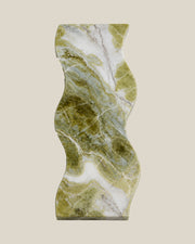 ATOMS Sezy Tray — Olive & White, top view on BONE background