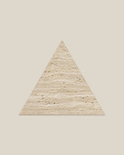 BLOC TRI-CHECKERS — Travertine Beige single triangle on BONE background