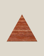 BLOC TRI-CHECKERS — Travertine Red single triangle on BONE background