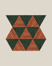 BLOC TRI-CHECKERS — Red × Green tile pattern on BONE background