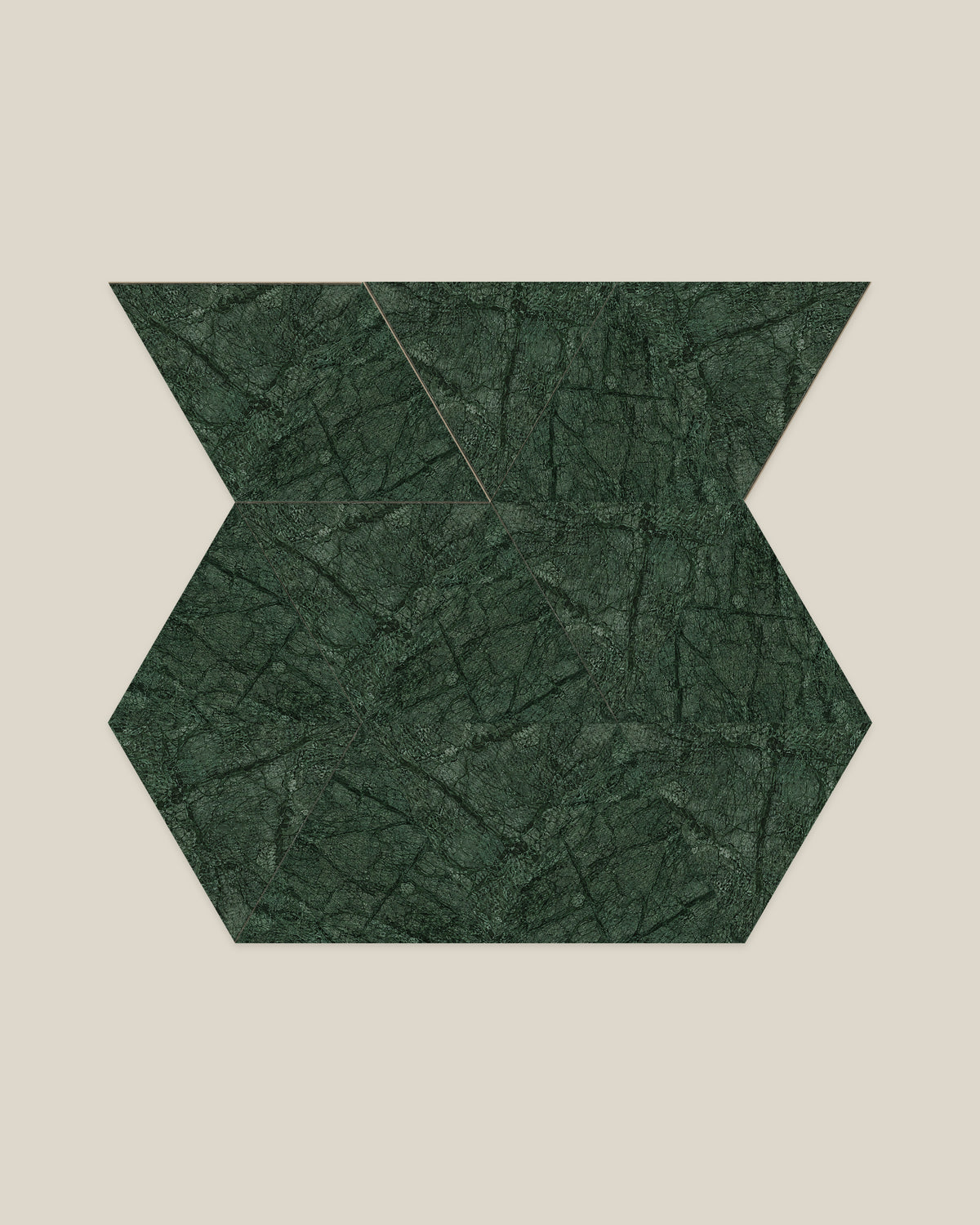BLOC TRI-CHECKERS — Green × Green tile pattern on BONE background