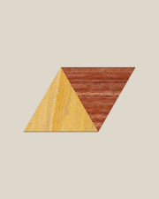BLOC TRI-CHECKERS — Yellow × Red paired triangles on BONE background