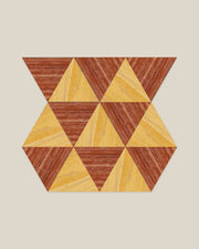 BLOC TRI-CHECKERS — Yellow × Red tile pattern on BONE background
