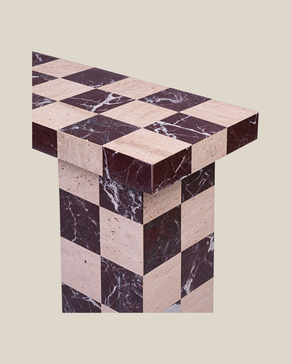 CHECKERED Console Bone 04 | CARVINGS | Bone #DED8CC