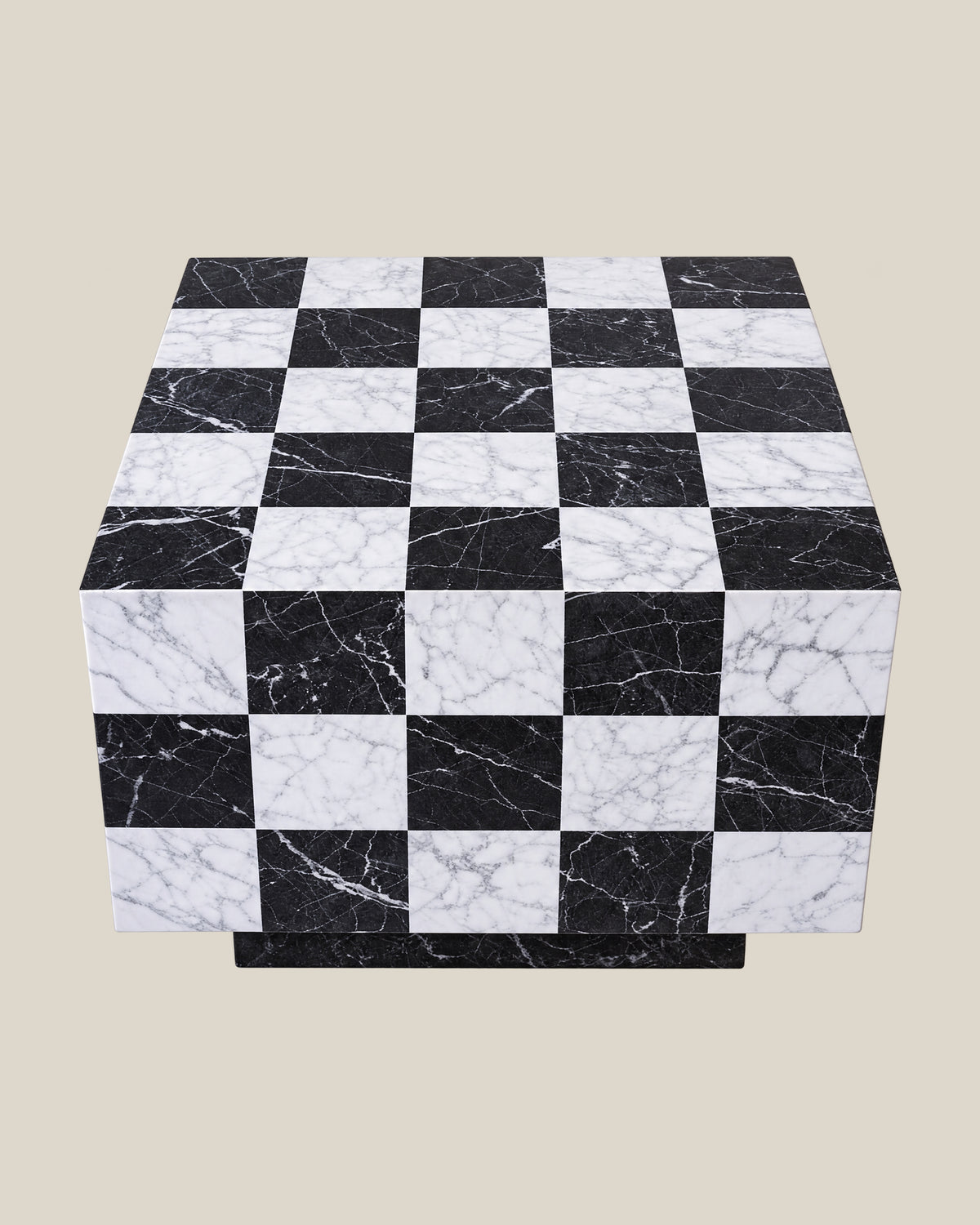 CHECKERED Side Black White | CARVINGS | Bone #DED8CC