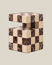 Cookie Side Table - checkered angle 3