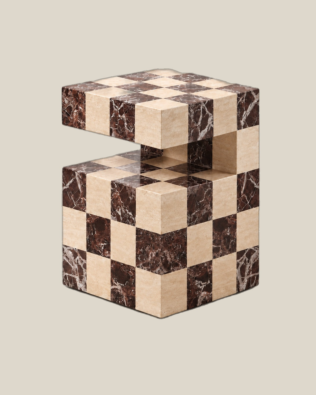 Cookie Side Table - checkered angle 4