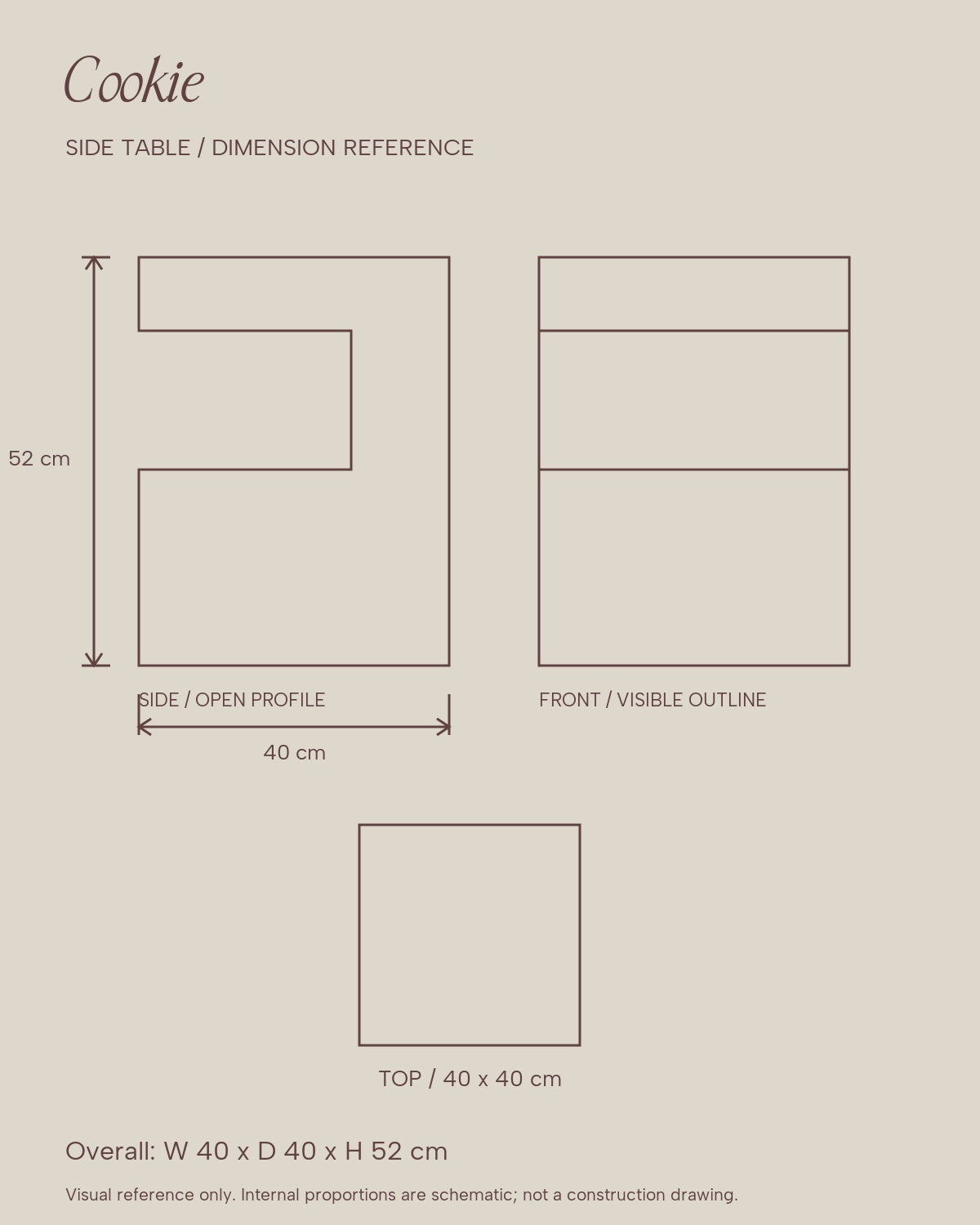 Cookie Side Table - dimensions