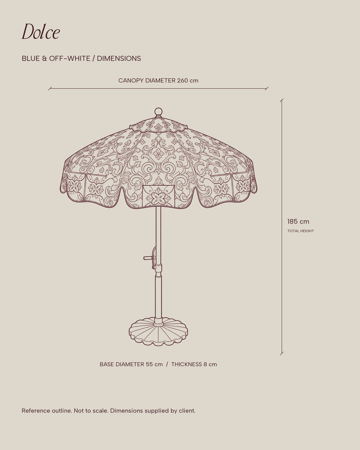 Dolce Umbrella — dimensions