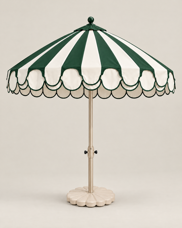 Stripped Double Scalloped Umbrella