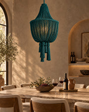 LA LUZ BRAIDELLE Pendant — Deep Teal Lifestyle