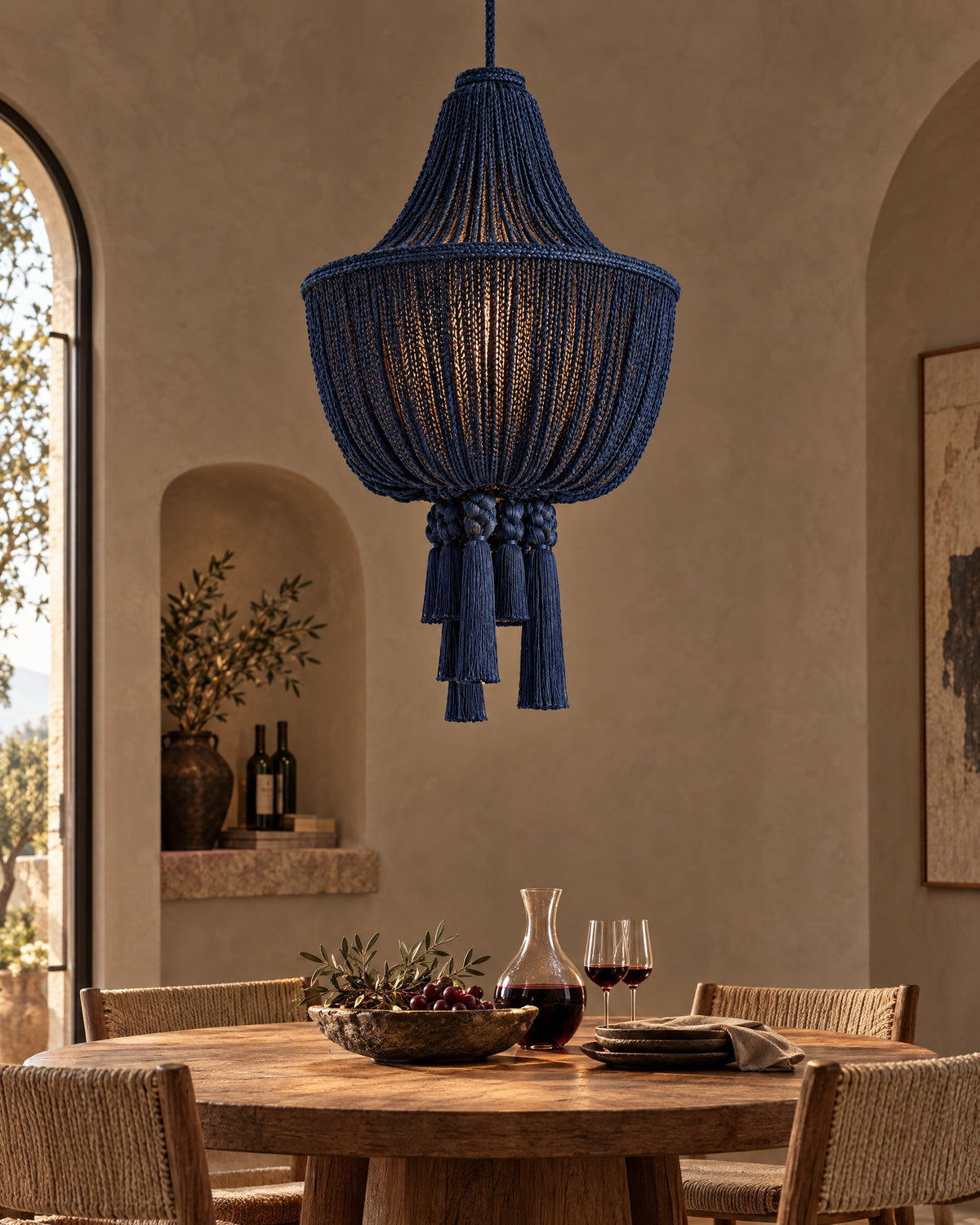 LA LUZ BRAIDELLE Pendant — Navy Blue Lifestyle
