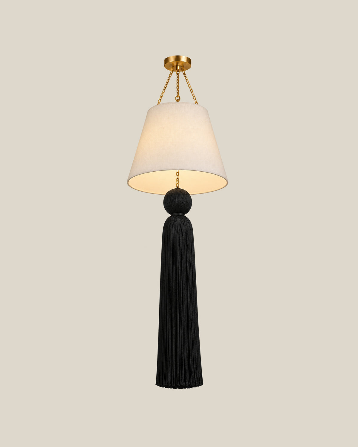 LA LUZ ÉTOILE Tassel Pendant — Black Front