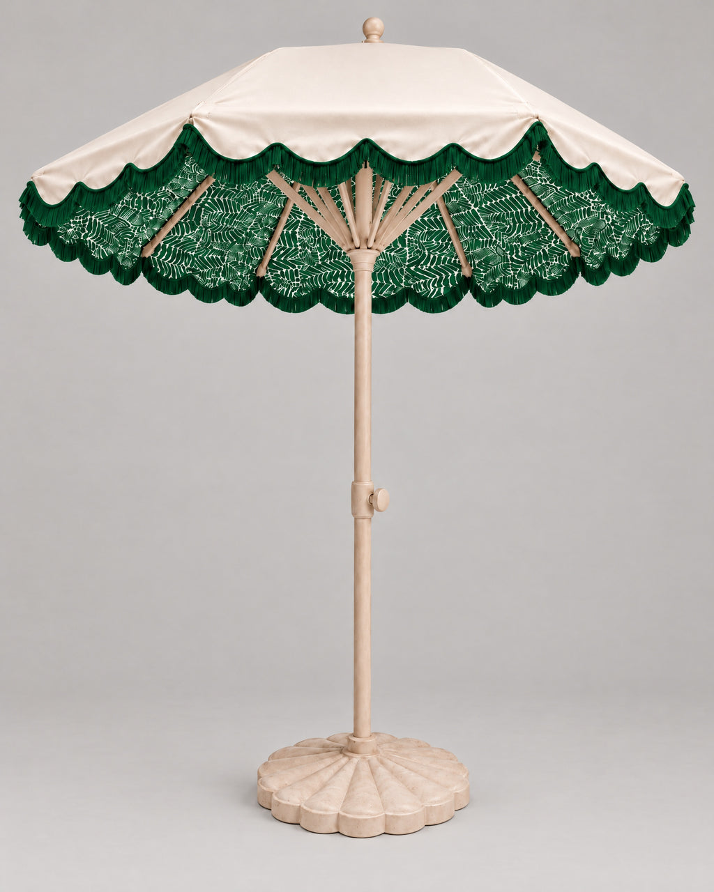 LA LUZ Fringed Parasol Umbrella Green Studio