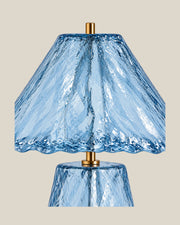 LA LUZ GLACÉ Table Lamp — Blue Shade Detail