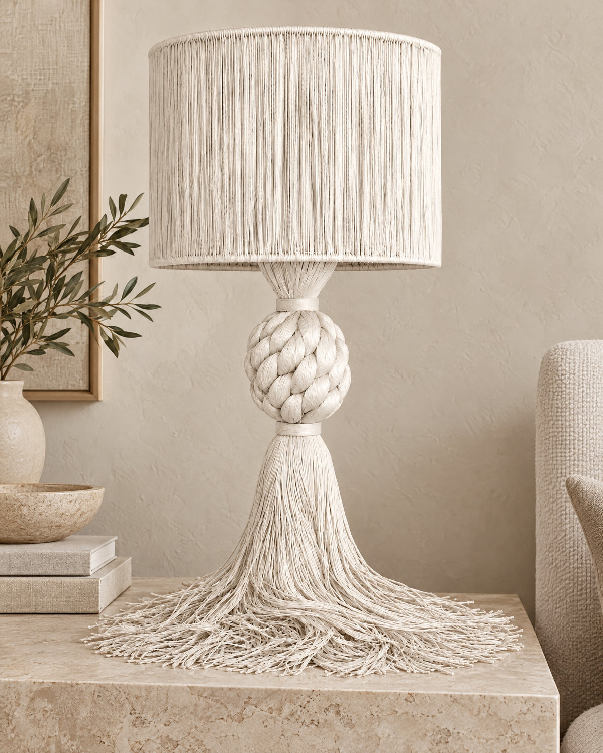 LA LUZ MUSE Table Lamp — Off white Lifestyle