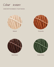 LA LUZ RUFFLE Bamboo Chandelier Material and Colour Swatches