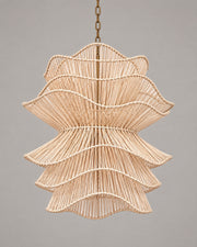 LA LUZ RUFFLE Bamboo Chandelier Natural Studio