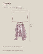 LA LUZ TASSELLE Table Lamp — Dimensioned Outline