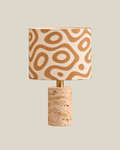 LINEN Side Lamp — Beige Travertine, Organic Flow, 55 cm overall height