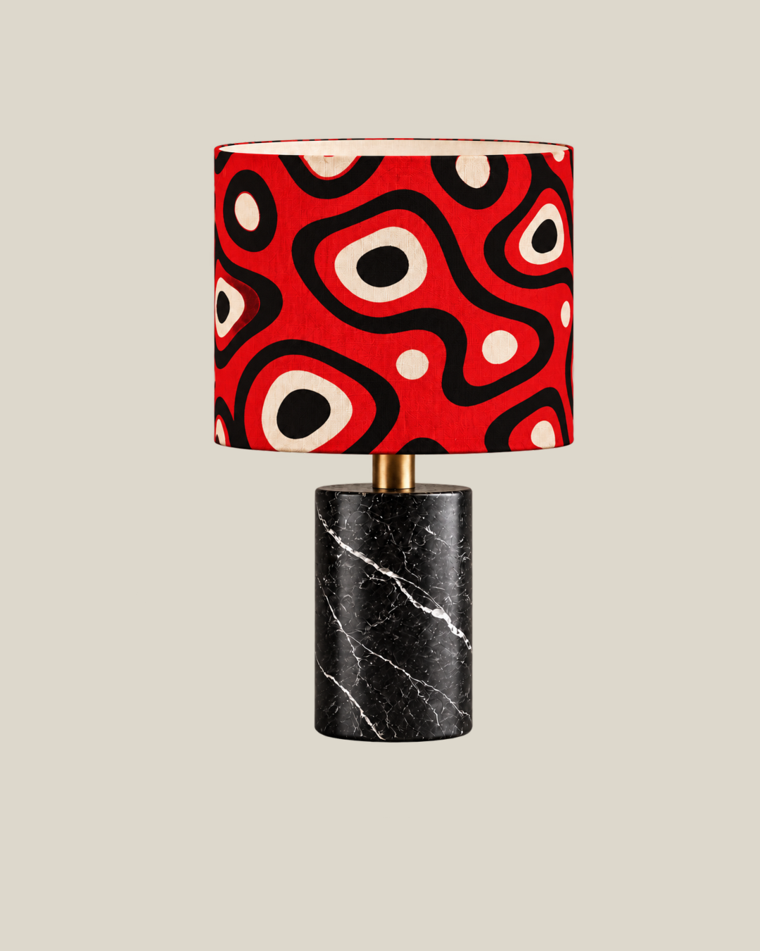 LINEN Side Lamp — Spanish Black, Organic Flow, 55 cm overall height
