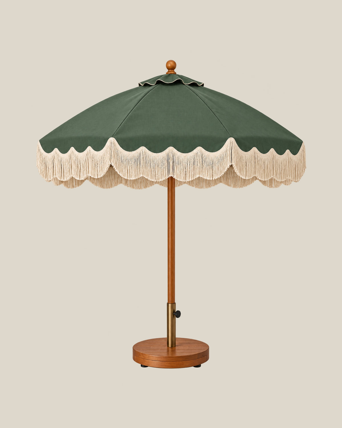 Ripple Edge Umbrella — Sage Green Front