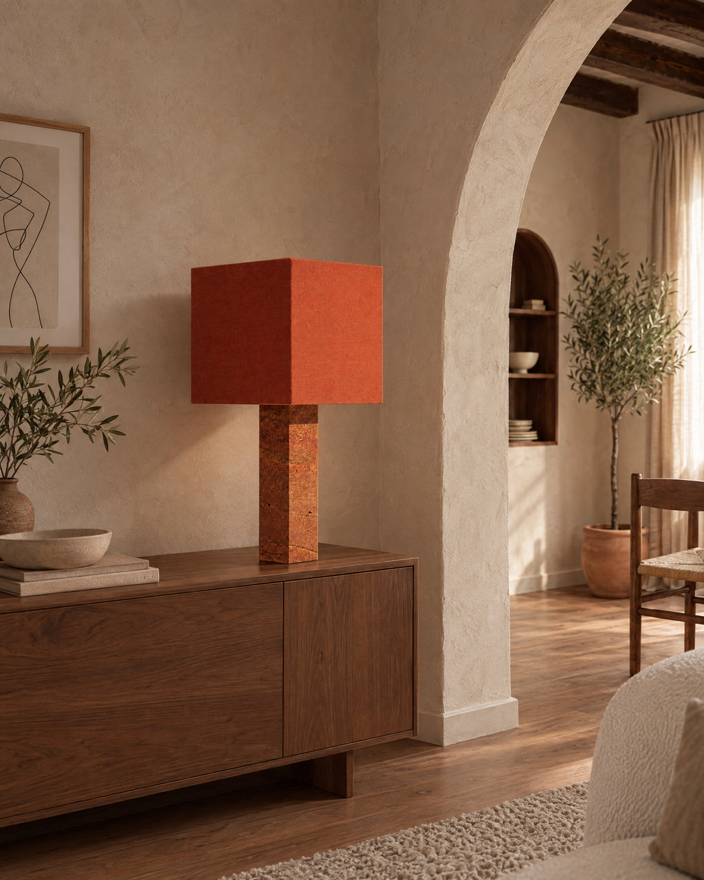 Roma Table Lamp in a lifestyle setting inspired by the supplied home references, scene 3.